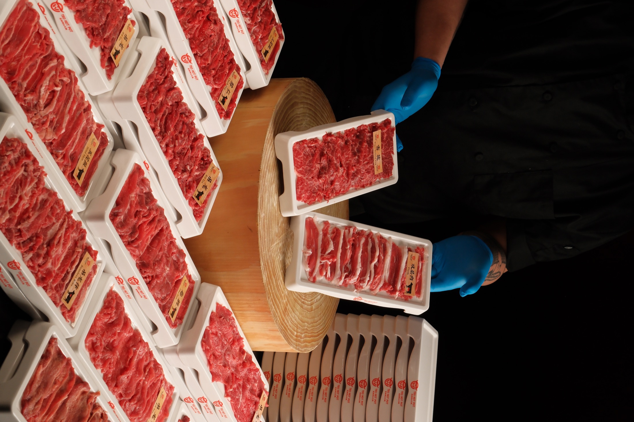 Fresh beef cuts prepared at TEO Hot Pot